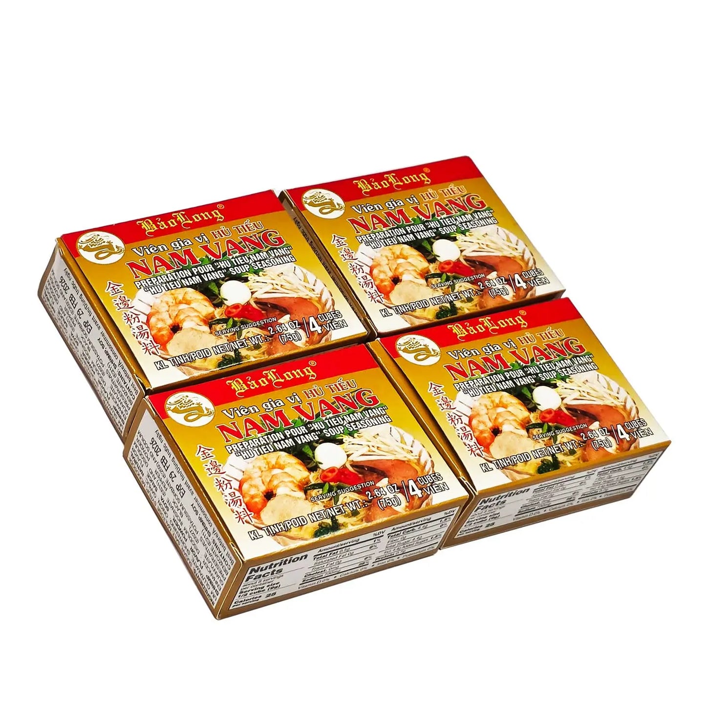 Bao Long Hu Tieu NAM VANG Spice Cubes, SHRIMP Flavor Soup Seasoning Omura Products