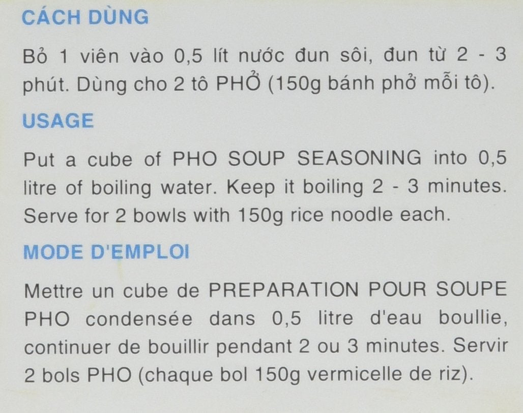 Bao Long PHO Spice Cubes, BEEF Flavor Soup Seasoning 4-ct | 4-Pack (16-Cubes)