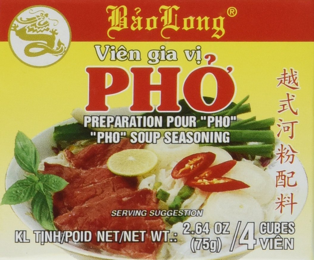 Bao Long PHO Spice Cubes, BEEF Flavor Soup Seasoning 4-ct | 4-Pack (16-Cubes)