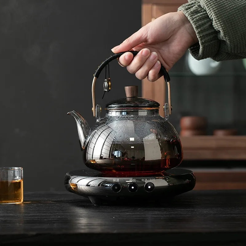 Steaming and Boiling Dual-purpose Glass Teapot Household Tea Maker High Temperature Resistant