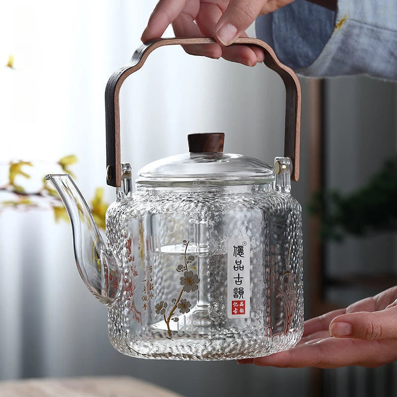 Steaming and Boiling Dual-purpose Glass Teapot Household Tea Maker High Temperature Resistant