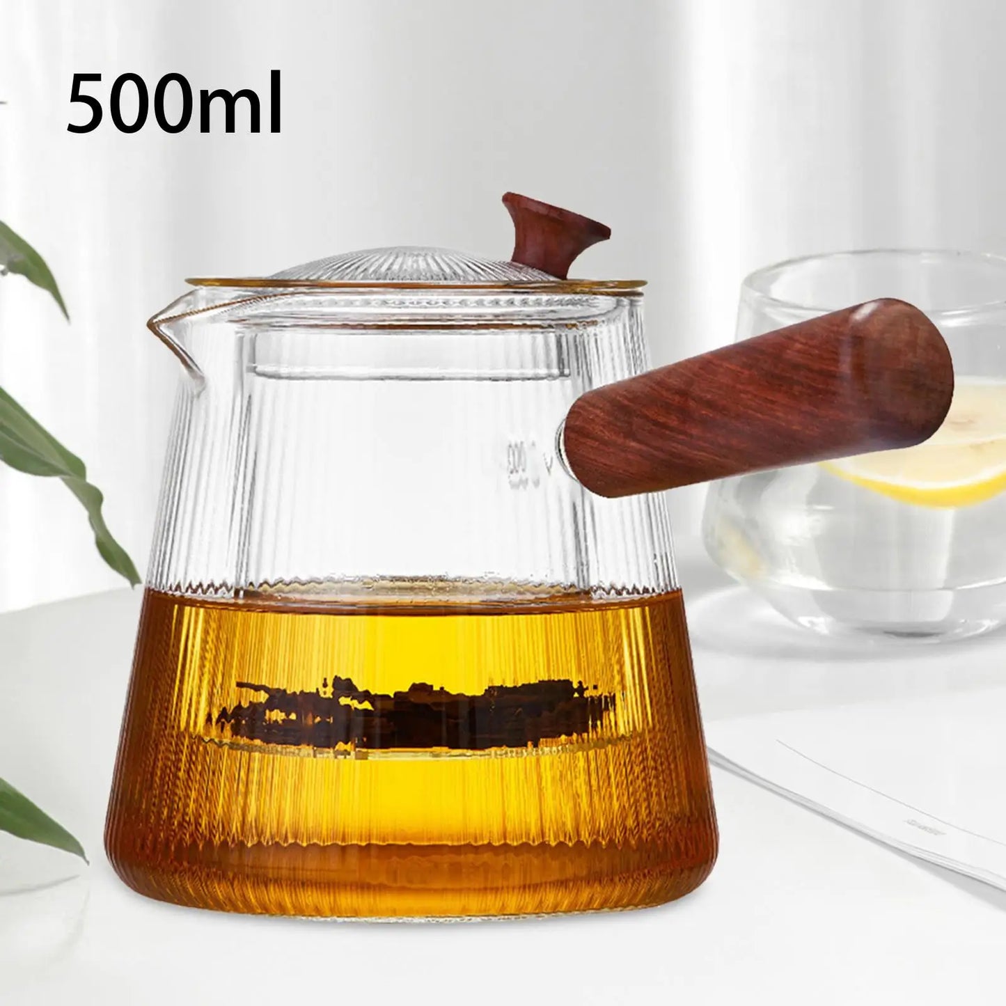 Glass Teapot with Infuser Blooming and Loose-Leaf Tea Maker Elegant with Lid Clear Tea Kettle Stovetop Safe for Home Camping