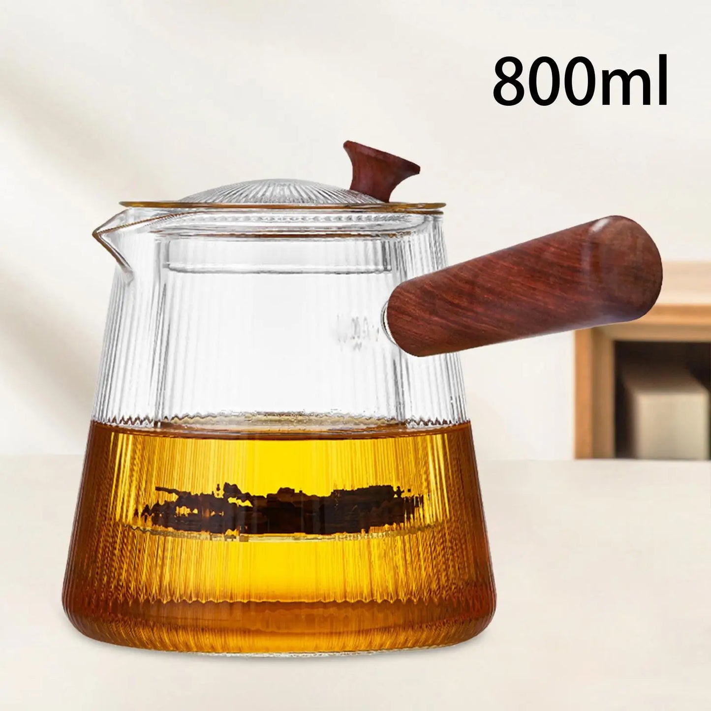 Glass Teapot with Infuser Blooming and Loose-Leaf Tea Maker Elegant with Lid Clear Tea Kettle Stovetop Safe for Home Camping