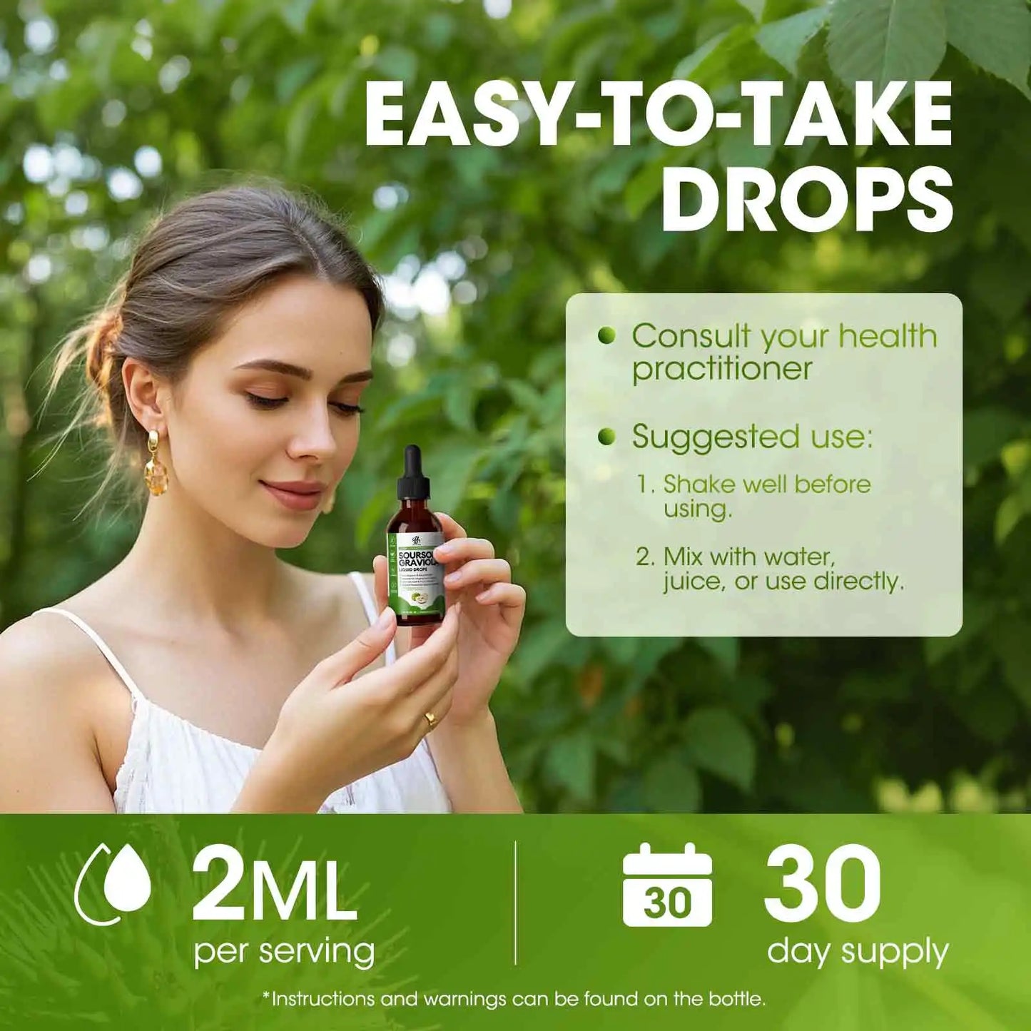 Organic Soursop Graviola Drops – Natural Antioxidant & Immune Support (5.1 Fl. oz / 145g)