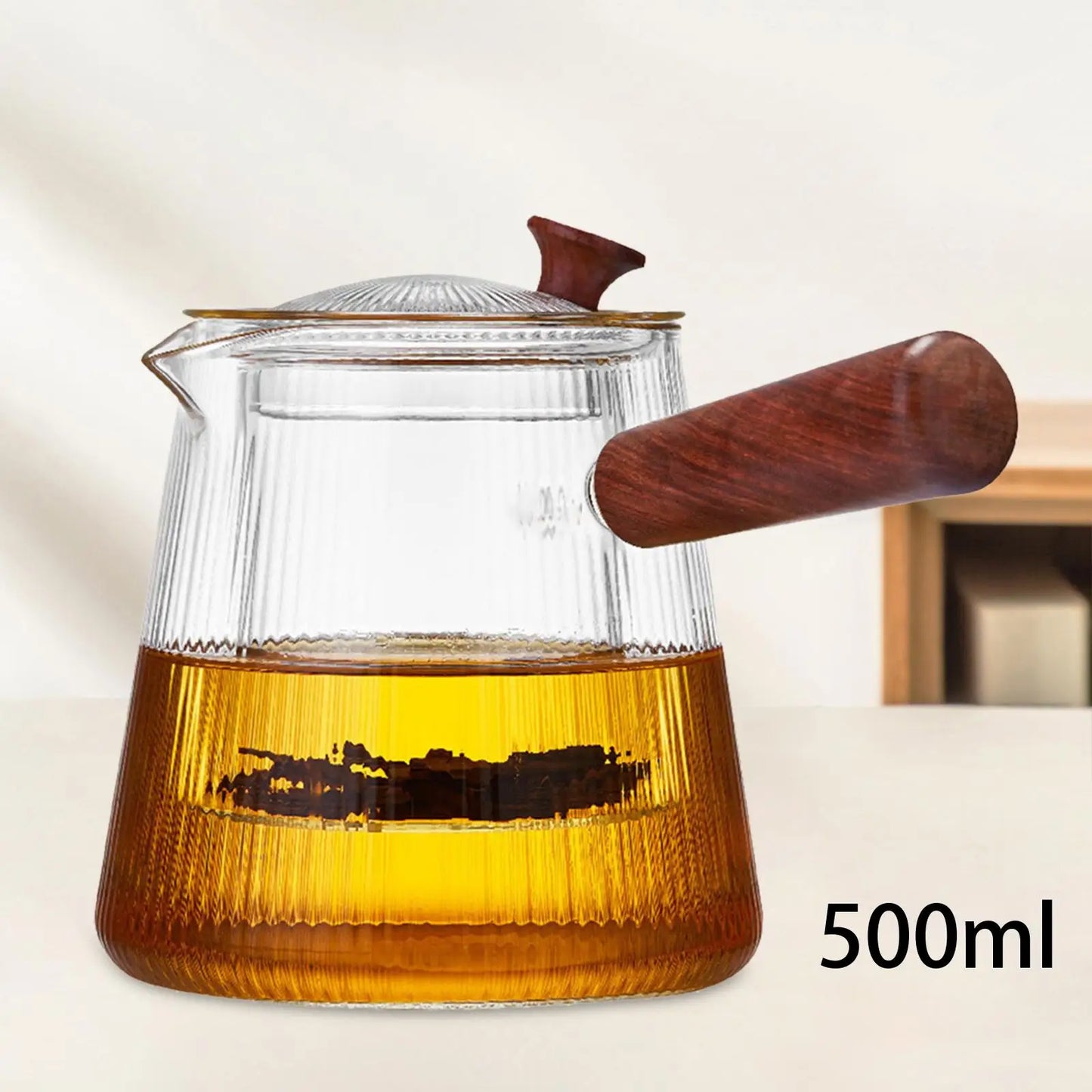 Glass Teapot with Infuser Blooming and Loose-Leaf Tea Maker Elegant with Lid Clear Tea Kettle Stovetop Safe for Home Camping