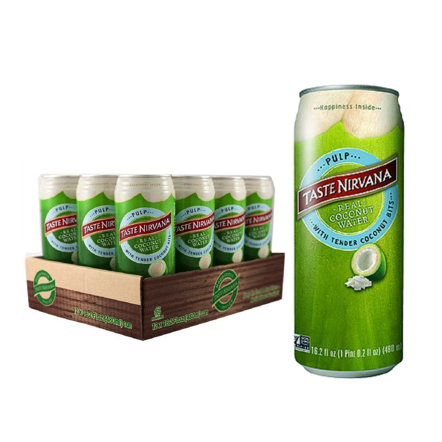 Taste Nirvana Taste Nirvana COCONUT WATER with PULP - Case of 12-16.2 Fl oz. - Omura Products