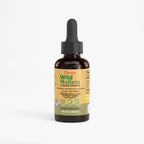 Bottle of Wild Mullein liquid drops with a dropper on a white background