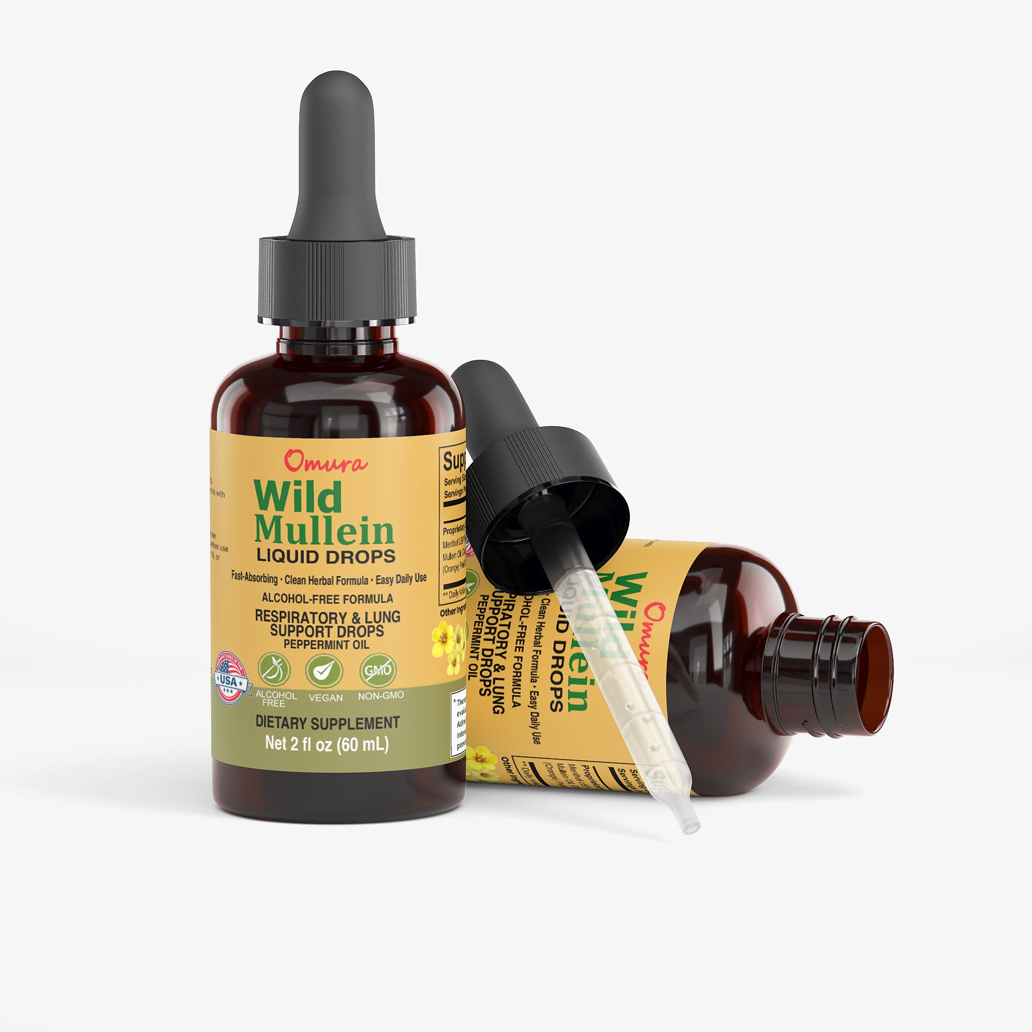 Wild Mullein Leaf – 2 Fl oz Liquid Drops | Vegan Respiratory Support