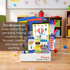 OMURA Learning | Elementary School Back-to-School Supply Box – 85-Count Essential Classroom Set– with Notebooks, Ruler, Pens, Markers & More 📚 Omura Products