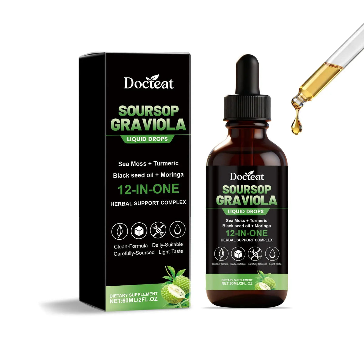 Soursop Liquid Drops – Immune & Antioxidant Herbal Blend | 2 fl oz Omura