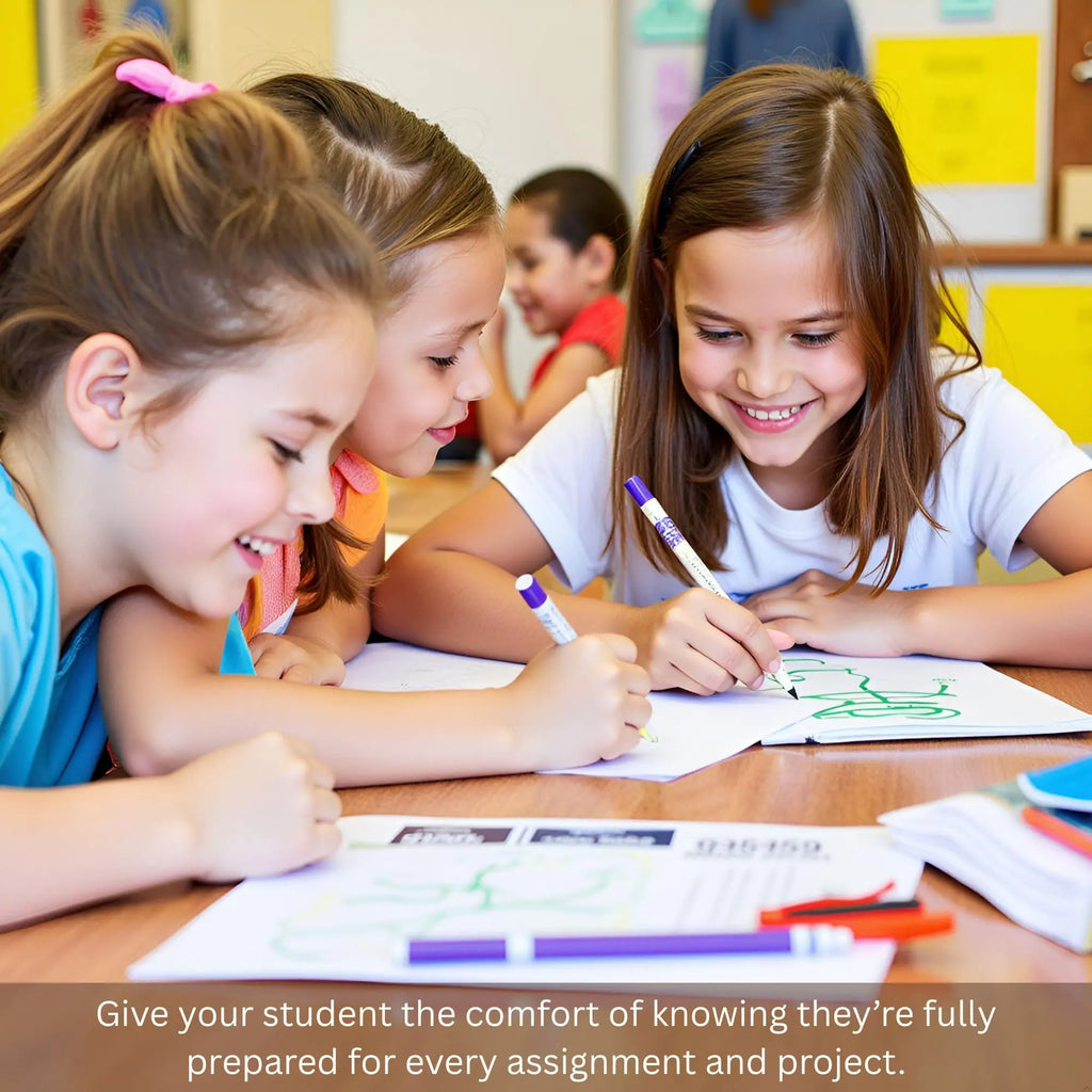 OMURA Learning | Elementary School Back-to-School Supply Box – 85-Count Essential Classroom Set– with Notebooks, Ruler, Pens, Markers & More 📚 Omura Products