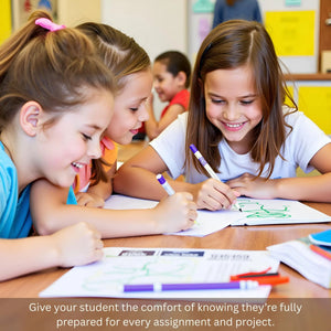 OMURA Learning | Elementary School Back-to-School Supply Box – 85-Count Essential Classroom Set– with Notebooks, Ruler, Pens, Markers & More 📚 Omura Products