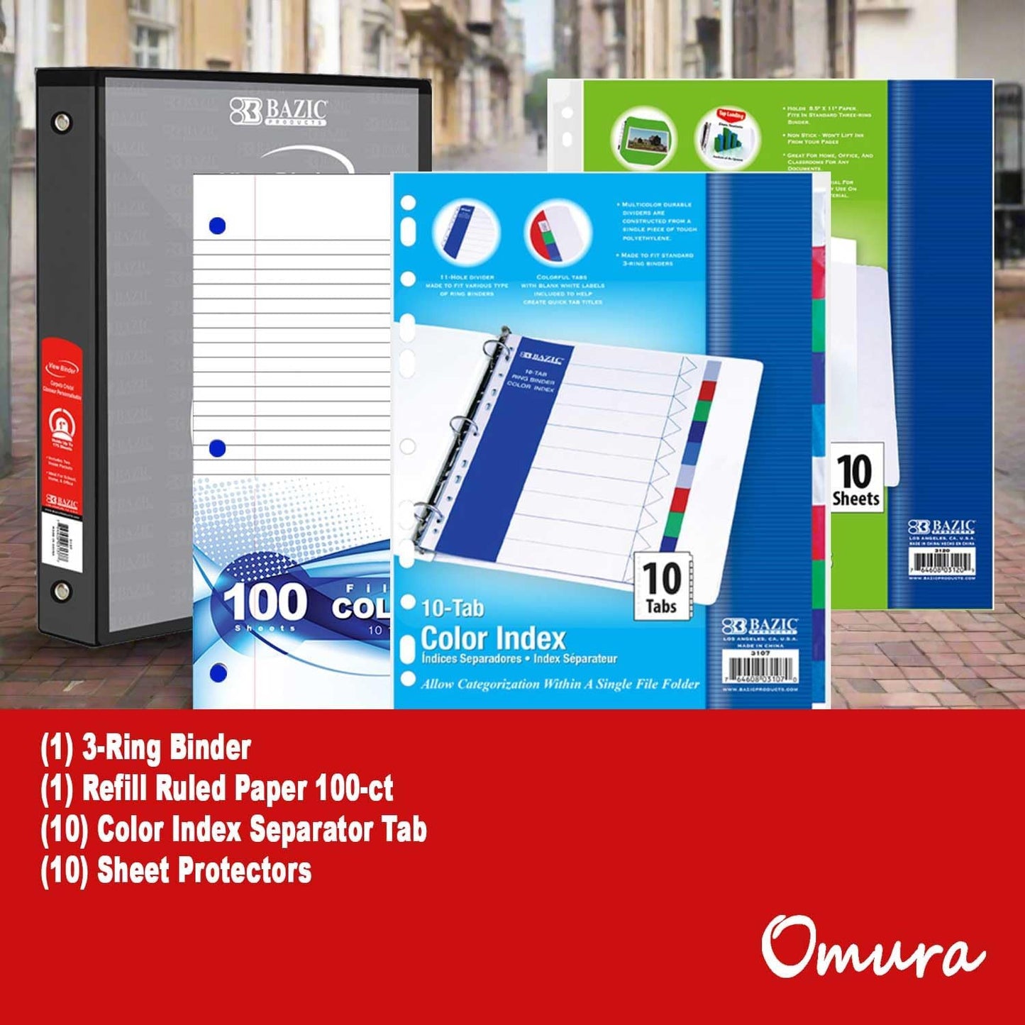 XOMURA Learning | Middle & High School Back-to-School Supply Box – 70-Count Essential Set with Notebooks, Ruler, Pens, Markers & More