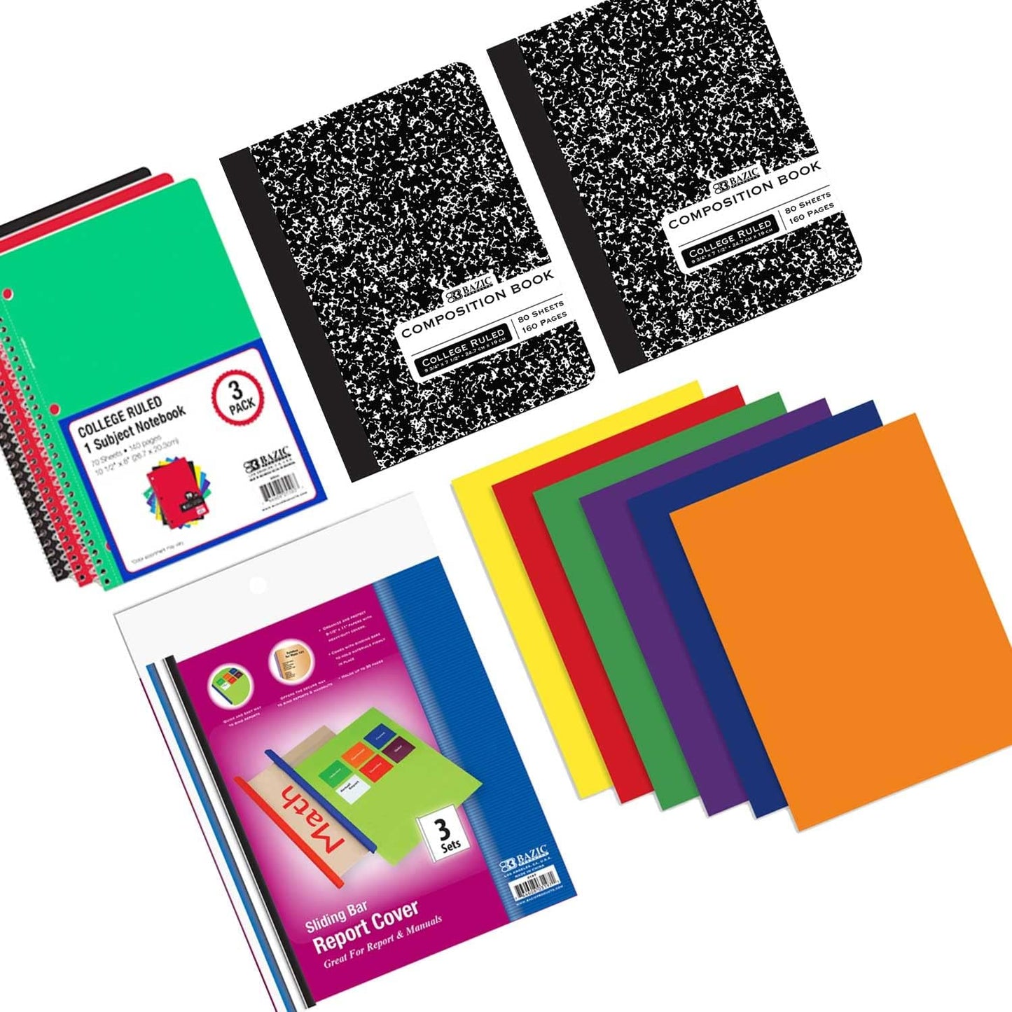 XOMURA Learning | Middle & High School Back-to-School Supply Box – 70-Count Essential Set with Notebooks, Ruler, Pens, Markers & More