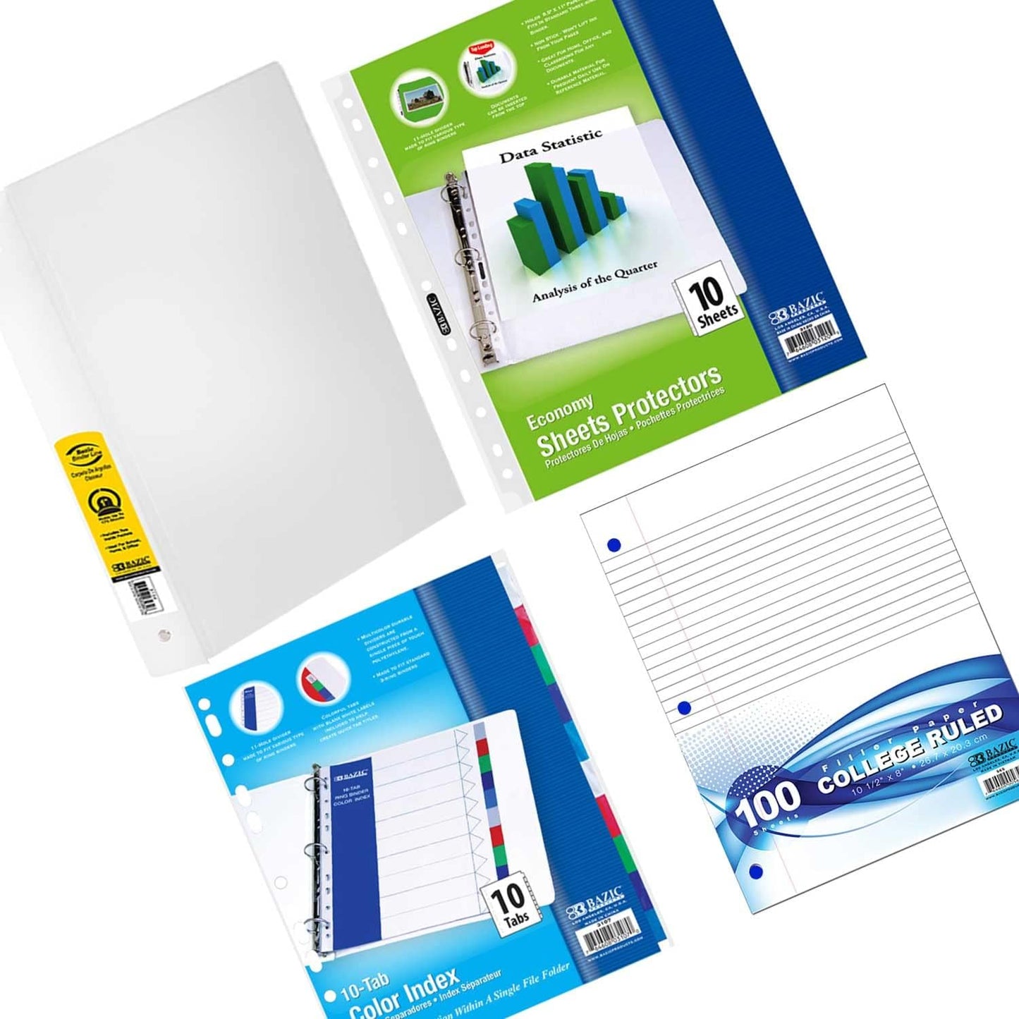 XOMURA Learning | Middle & High School Back-to-School Supply Box – 70-Count Essential Set with Notebooks, Ruler, Pens, Markers & More