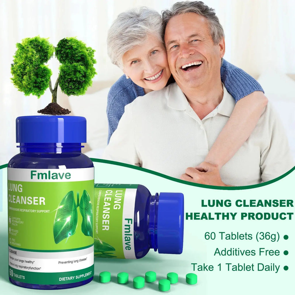 🌿 Lung Cleanser Herbal Supplement – Advanced Botanical Formula for Respiratory & Immune Support | Mucus Balance & Antioxidant Support | 60 Tablets (36g) Omura Products
