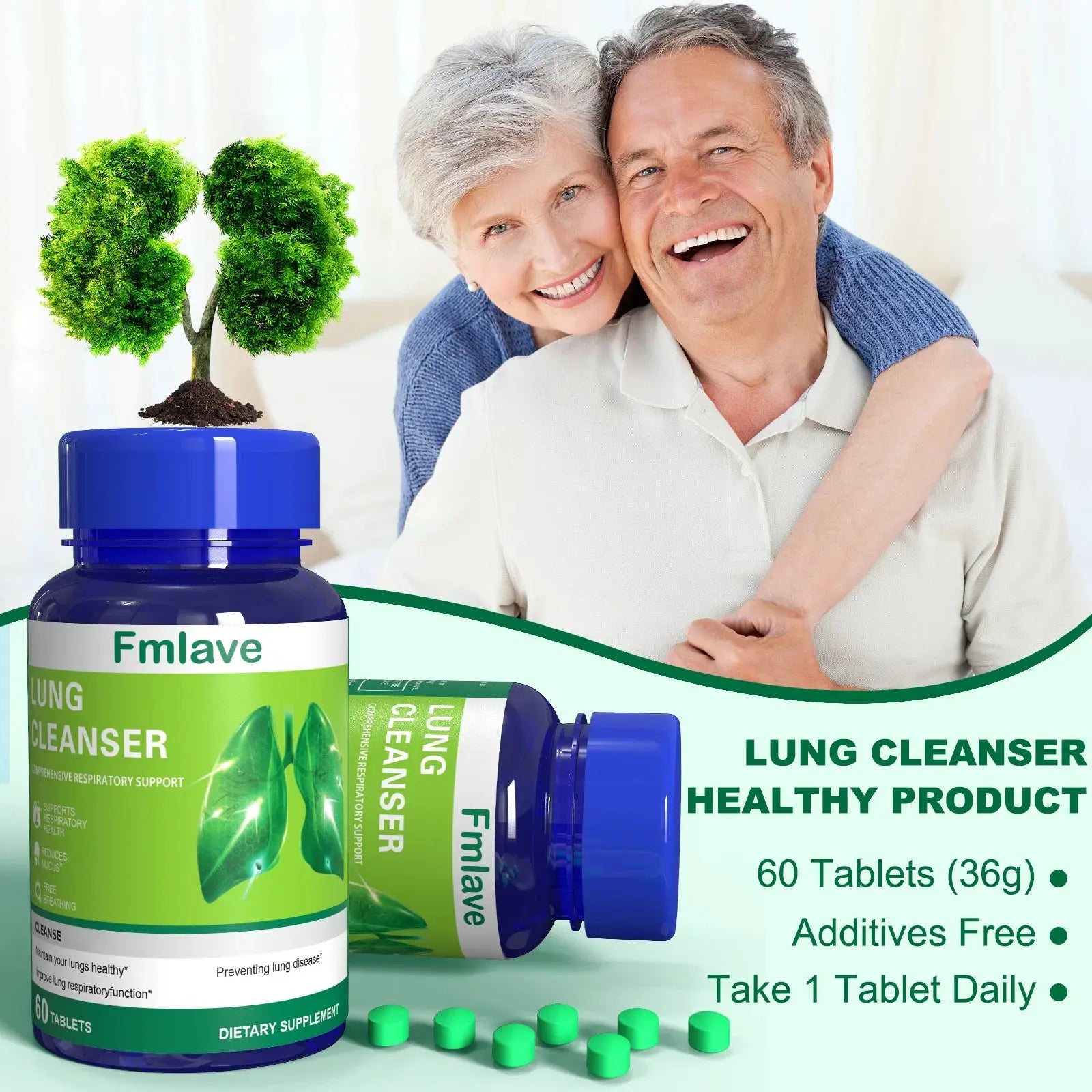 🌿 Lung Cleanser Herbal Supplement – Advanced Botanical Formula for Respiratory & Immune Support | Mucus Balance & Antioxidant Support | 60 Tablets (36g) Omura Products