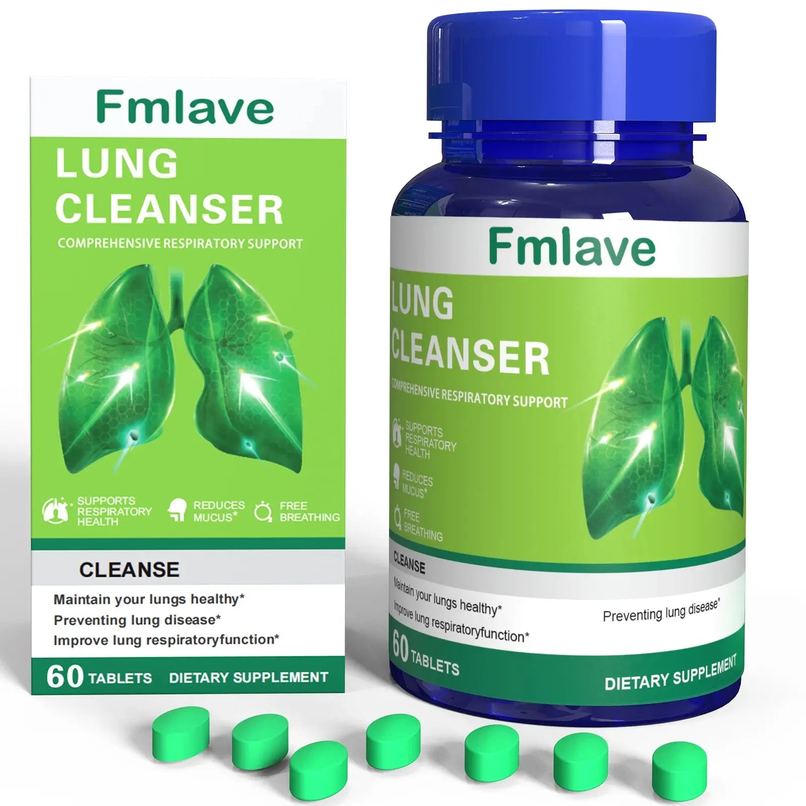 🌿 Lung Cleanser Herbal Supplement – Advanced Botanical Formula for Respiratory & Immune Support | Mucus Balance & Antioxidant Support | 60 Tablets (36g) Omura Products