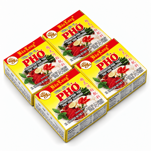 Bao Long PHO Spice Cubes, BEEF Flavor Soup Seasoning 4-ct | 4-Pack (16-Cubes)