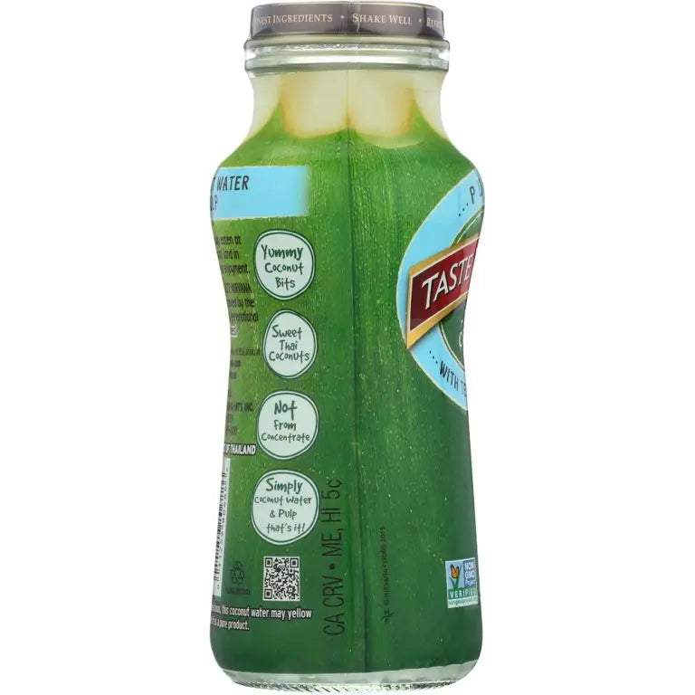 Taste Nirvana Real Premium Coconut Water with PULP 9.5 Fl. Ounces | 12-Pack (Bottles)