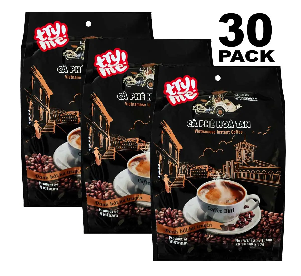 Cyclo Vietnam CA PHE HOA TAN 3-in-1 Instant Coffee | Vietnamese Coffee | 20 Sticks x 0.6oz (17g) | Net 12 oz (340g) Omura Products