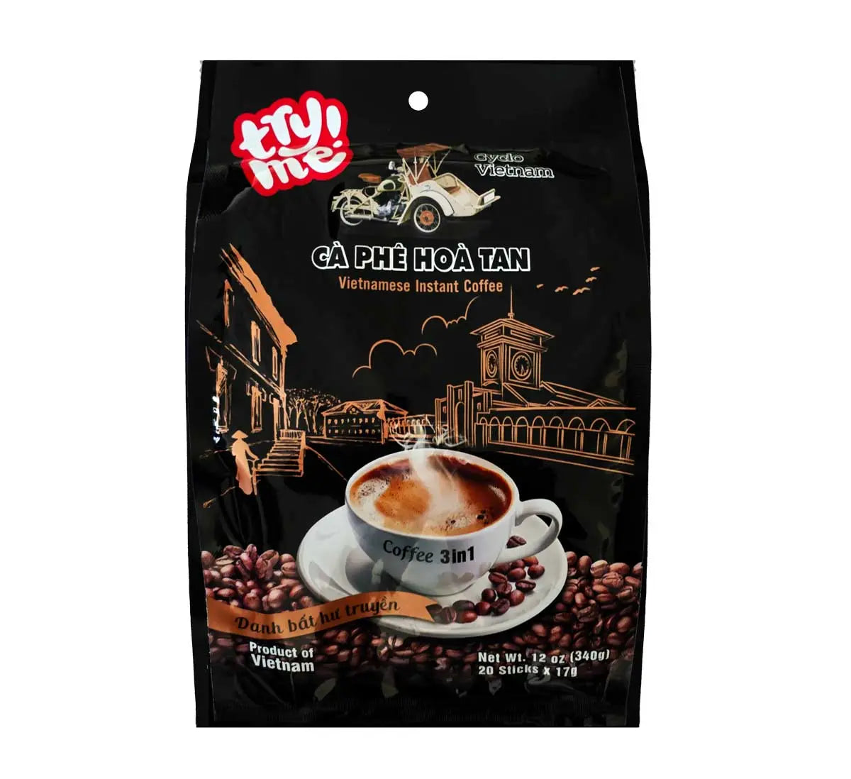 Cyclo Vietnam CA PHE HOA TAN 3-in-1 Instant Coffee | Vietnamese Coffee | 20 Sticks x 0.6oz (17g) | Net 12 oz (340g) Omura Products
