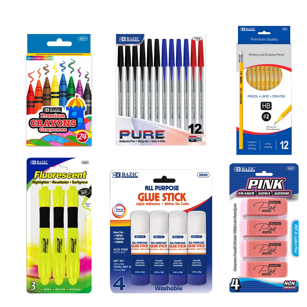 OMURA Learning | Elementary School Back-to-School Supply Box – 85-Count Essential Classroom Set– with Notebooks, Ruler, Pens, Markers & More 📚 Omura Products