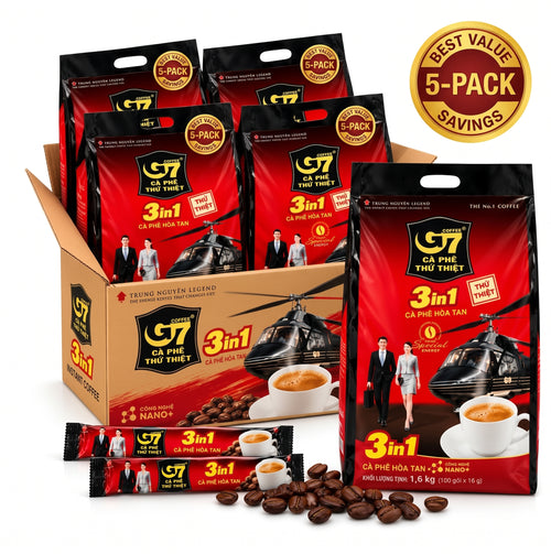 Trung Nguyen G7 3-in-1 Instant Premium Vietnamese Coffee, 100 Servings/Sticks x 16g