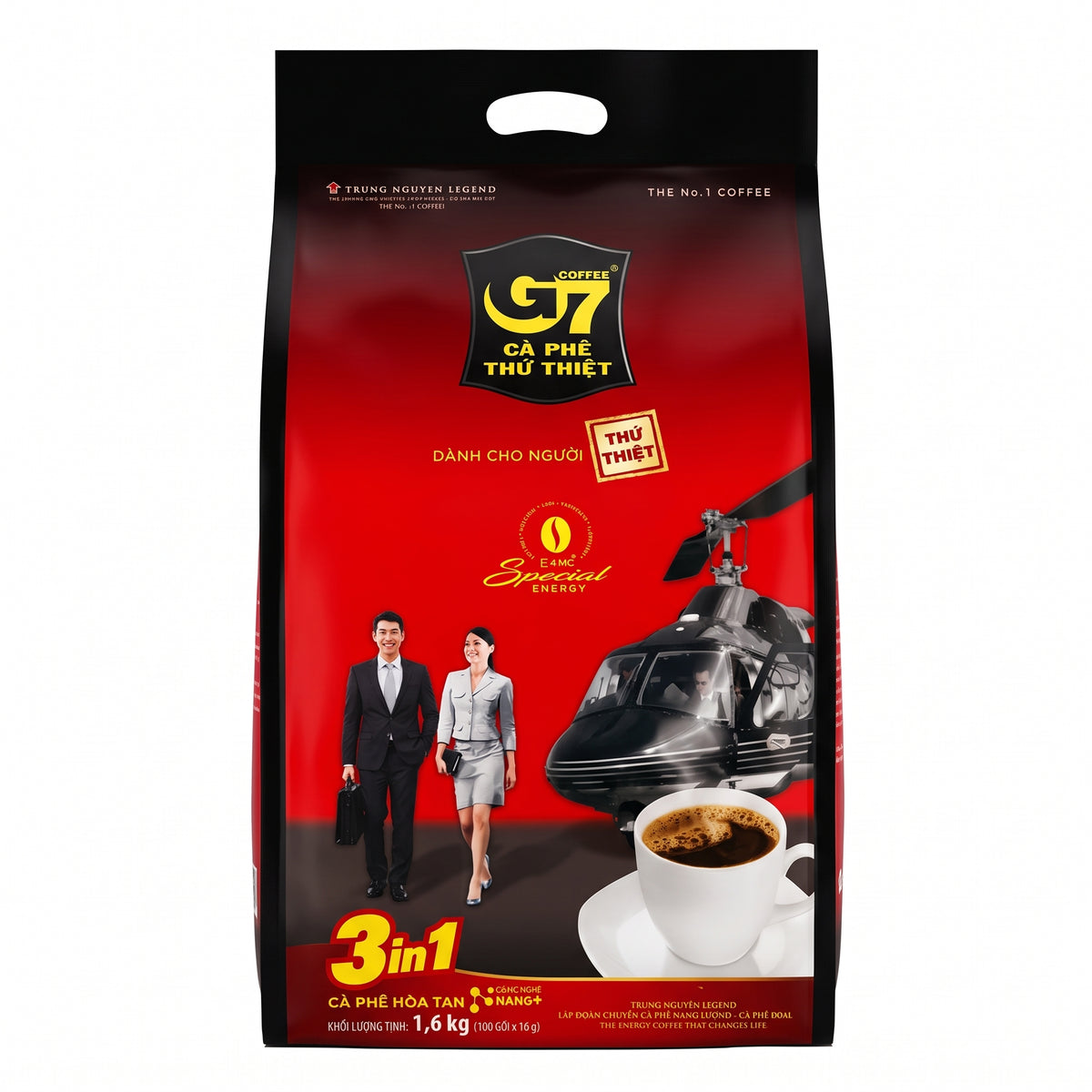 Trung Nguyen G7 3-in-1 Instant Premium Vietnamese Coffee, 100 Servings/Sticks x 16g