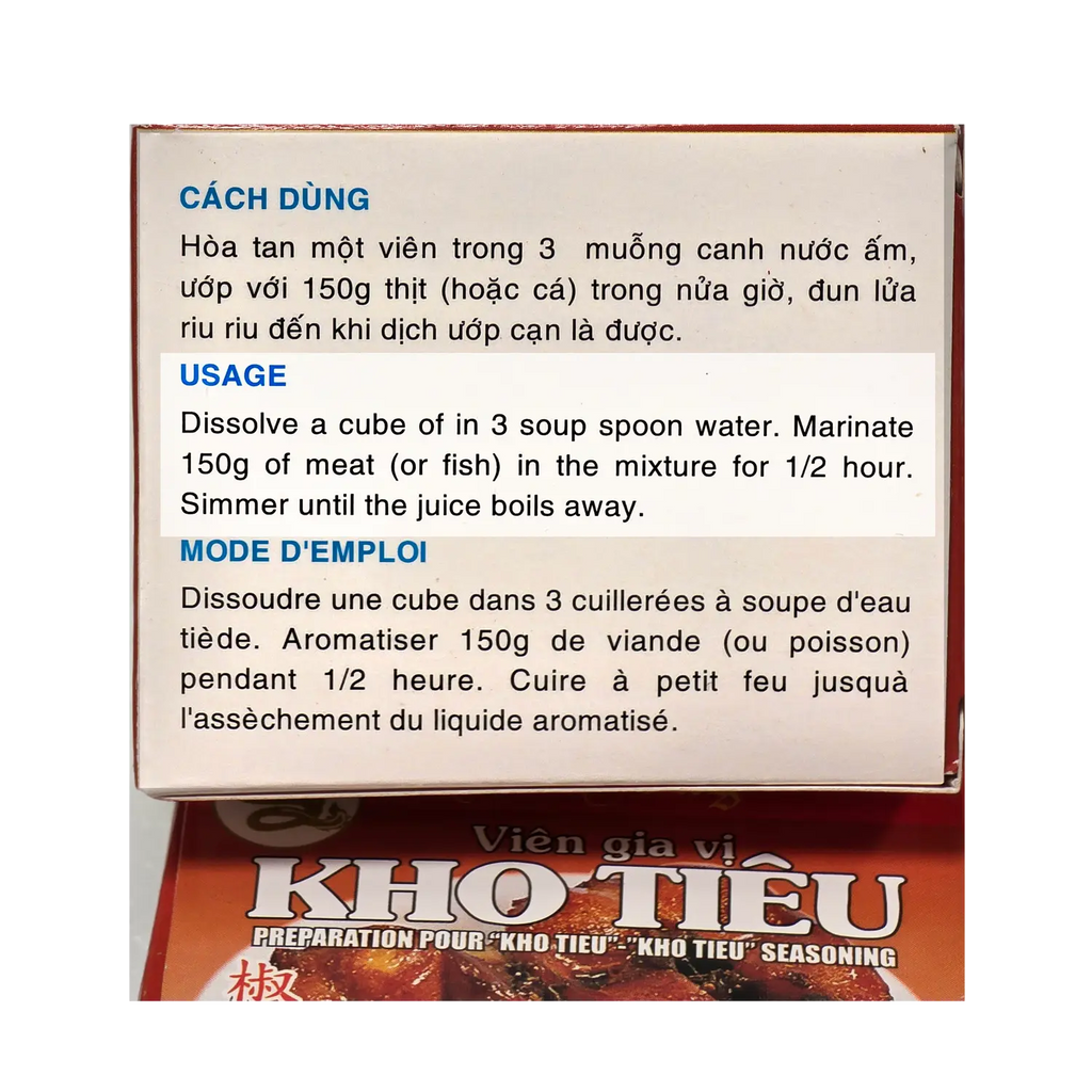 Bao Long KHO TIEU Spice Cubes, KHO TIEU Seasoning 4-ct | 4-Pack (16-Cubes) Omura Products