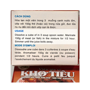 Bao Long KHO TIEU Spice Cubes, KHO TIEU Seasoning 4-ct | 4-Pack (16-Cubes) Omura Products