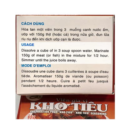 Bao Long KHO TIEU Spice Cubes, KHO TIEU Seasoning 4-ct | 4-Pack (16-Cubes) Omura Products
