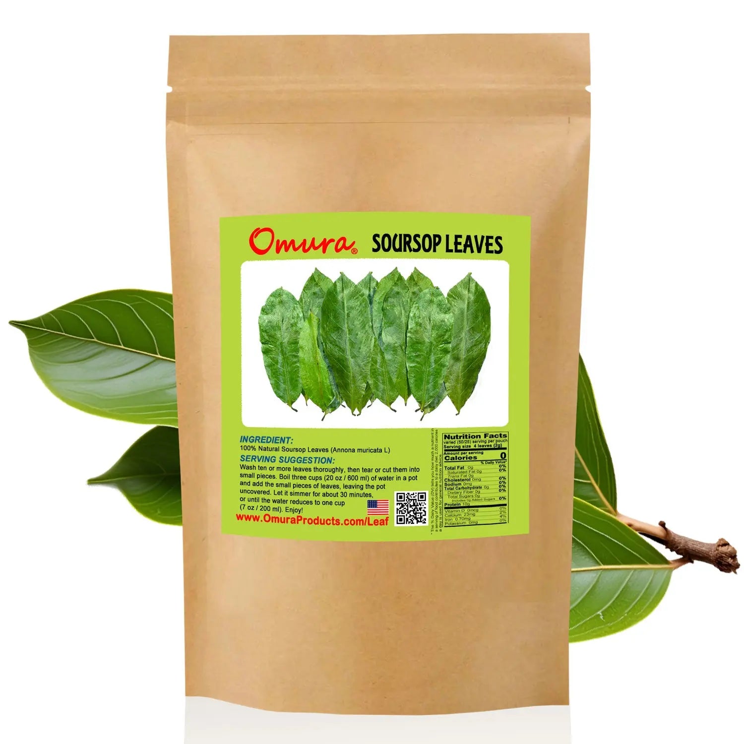 Omura Natural Soursop (Guanabana) Leaves Tea – 200 Dried Whole Leaves Omura Products
