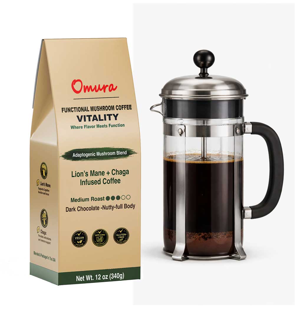 Mushroom Coffee for Focus & Energy (No Jitters) ☕ | Lion’s Mane + Chaga | Smooth Medium Roast | Clean Daily Performance