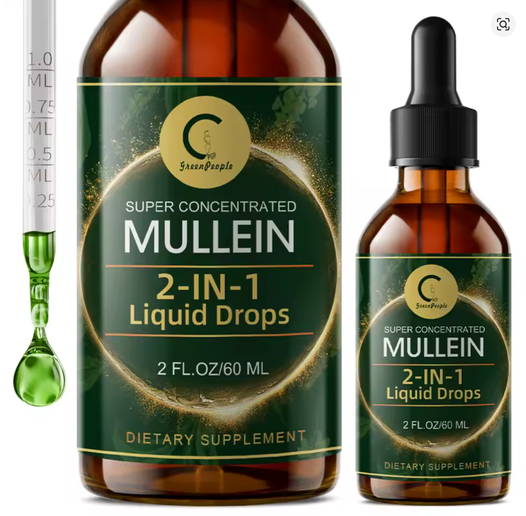 Mullein Drops for Lungs 🌬️ | Mullein Leaf Extract for Lung Detox, Respiratory & Immune Support 2 Fl. Oz.