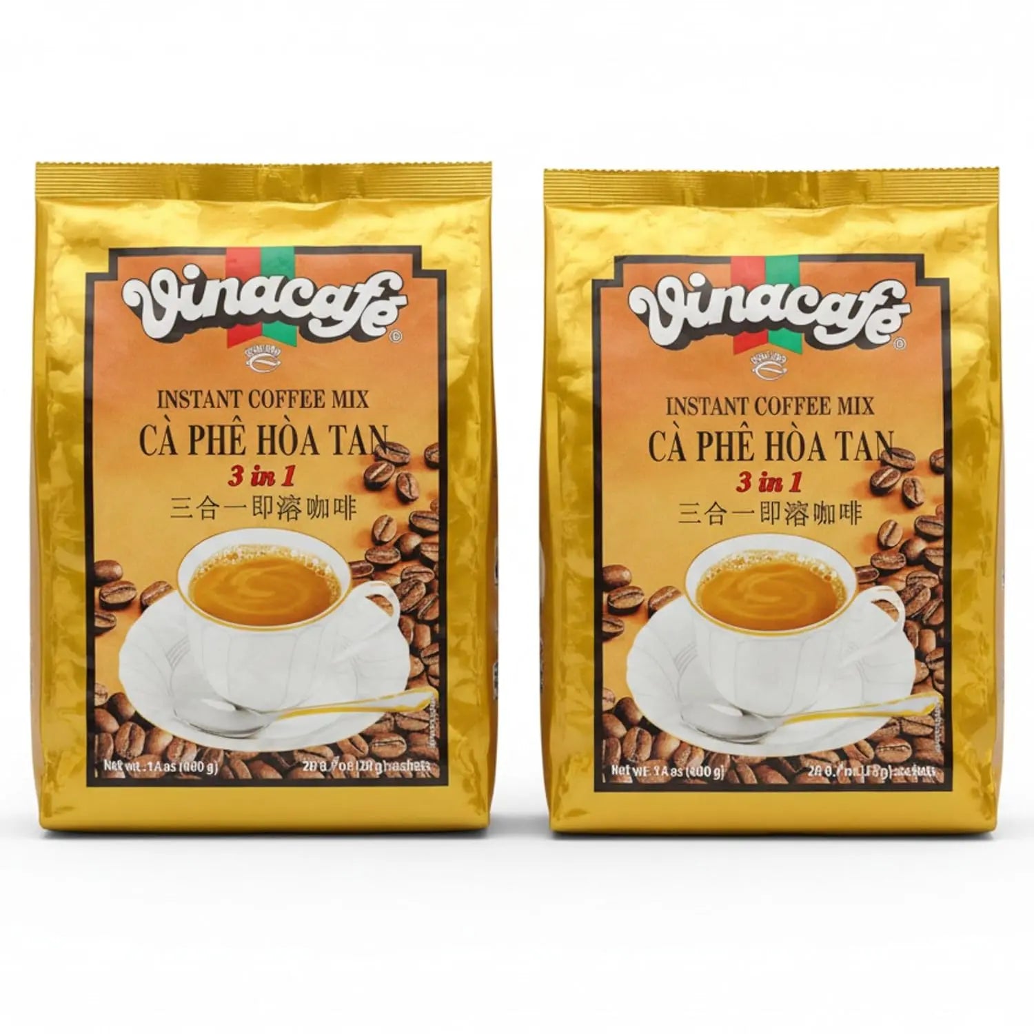 Vinacafe 3-in-1 Instant Coffee Packets ☕ | Authentic Vietnamese Medium Roast 🌏 | Sweet & Balanced Single-Serve Sachets (20 Count Bag) Omura Products