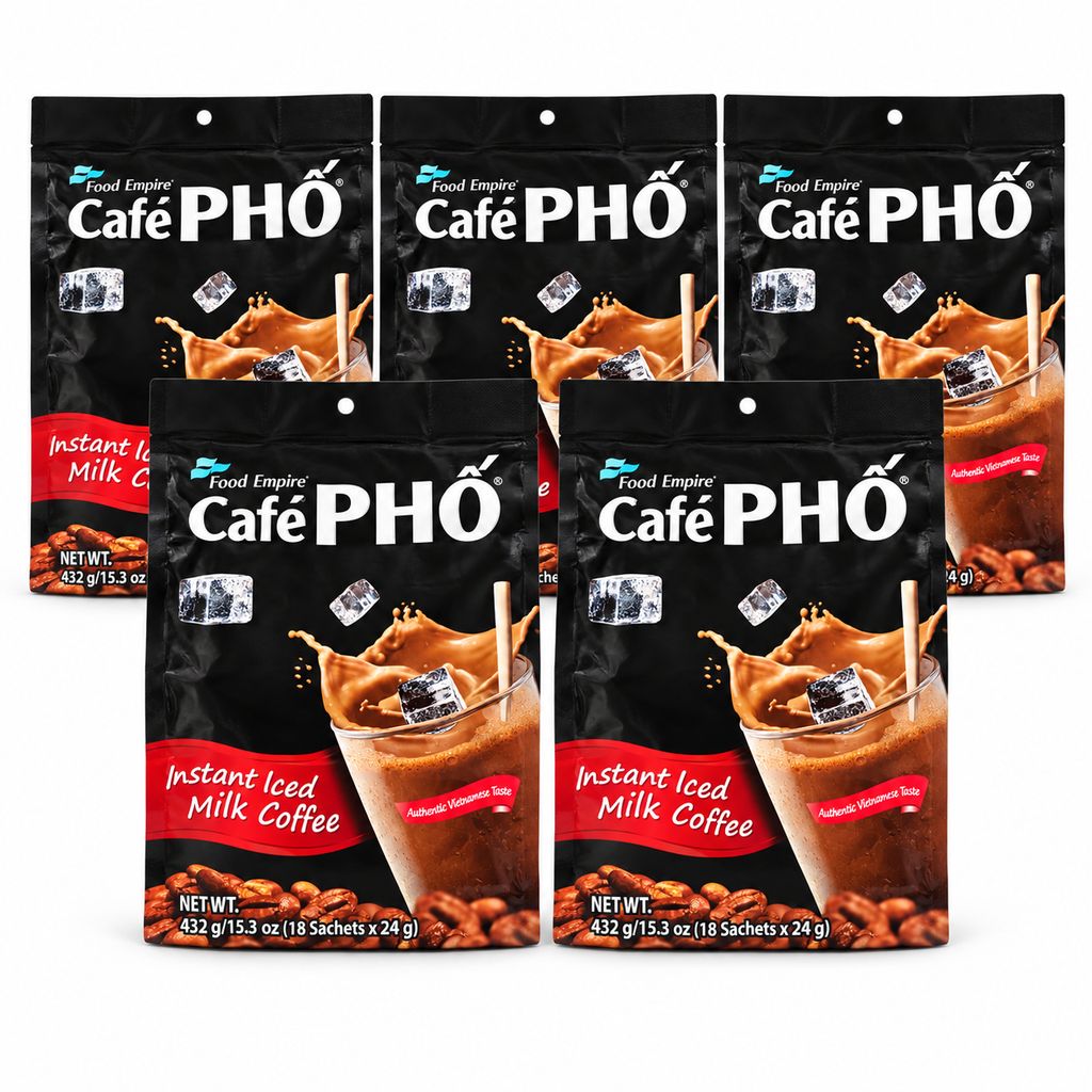 Cafe Pho Vietnamese 3in1 Instant Coffee Mix, Iced Milk Coffee, Cafe Sua Da, Single Serve Coffee Packets, Bag of 18 Sachets