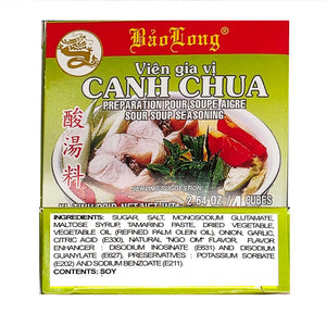 Bao Long Vien-Gia-Vi CANH CHUA Original Sour Soup Seasoning Cube 4-ct | 4-Pack (16-Cubes) Omura Products