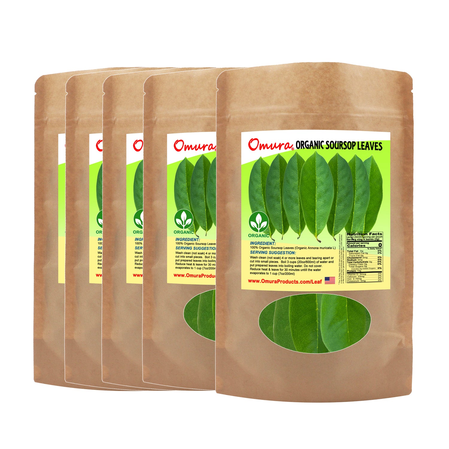 Omura Soursop Organic Leaves | Hojas de Guanabana | Whole Leaves - Omura Products