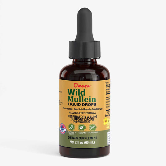 Respiratory Lung Health Drops 2oz | Mullein, Peppermint & Menthol Oil Blend for Daily Breathing Support