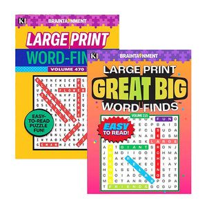 Omura Puzzles - Collection of 5 Variety Puzzle Books Including LARGE PRINT Great Big Word Finds & Companion Fill-Ins 10.75 x 7.75 Inches Omura Products