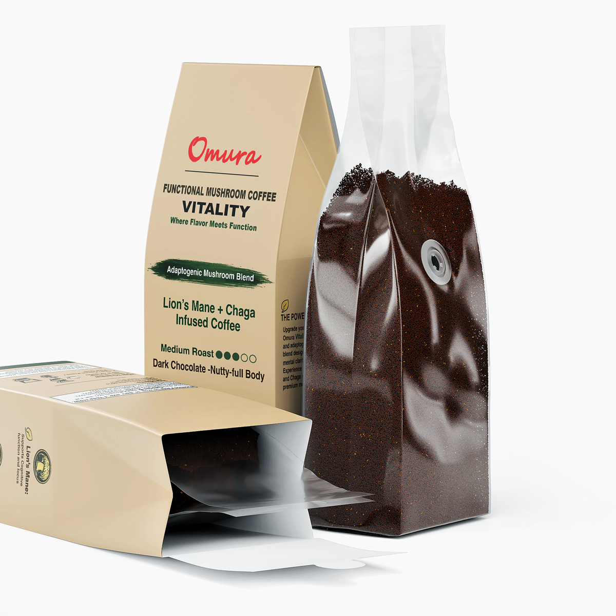 Omura Functional Mushroom Coffee Vitality package