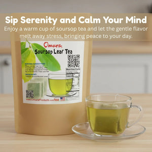 Soursop Leaf Tea Bags (Guanabana Tea) – Natural Graviola Herbal Tea | 25, 50 or 100 Tea Bags | Caffeine-Free Soursop Leaves Tea Omura Products