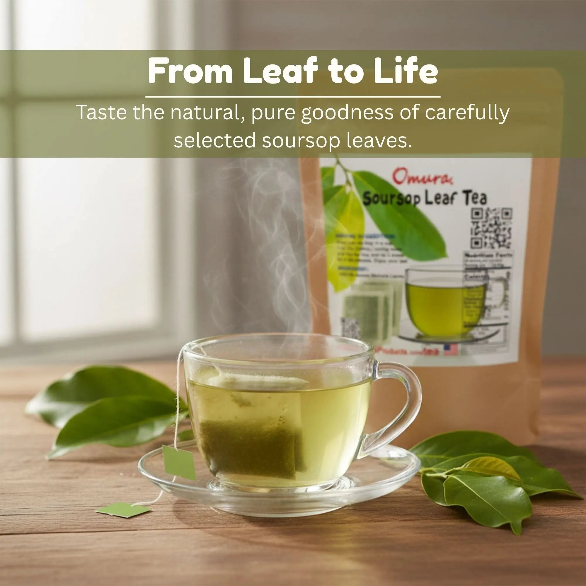 Soursop Leaf Tea Bags (Guanabana Tea) – Natural Graviola Herbal Tea | 25, 50 or 100 Tea Bags | Caffeine-Free Soursop Leaves Tea Omura Products