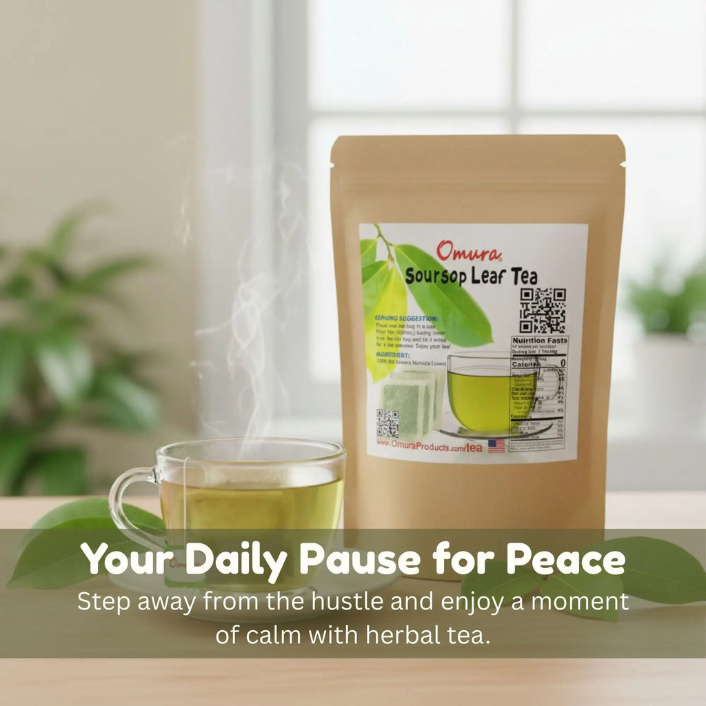 Soursop Leaf Tea Bags (Guanabana Tea) – Natural Graviola Herbal Tea | 25, 50 or 100 Tea Bags | Caffeine-Free Soursop Leaves Tea Omura Products