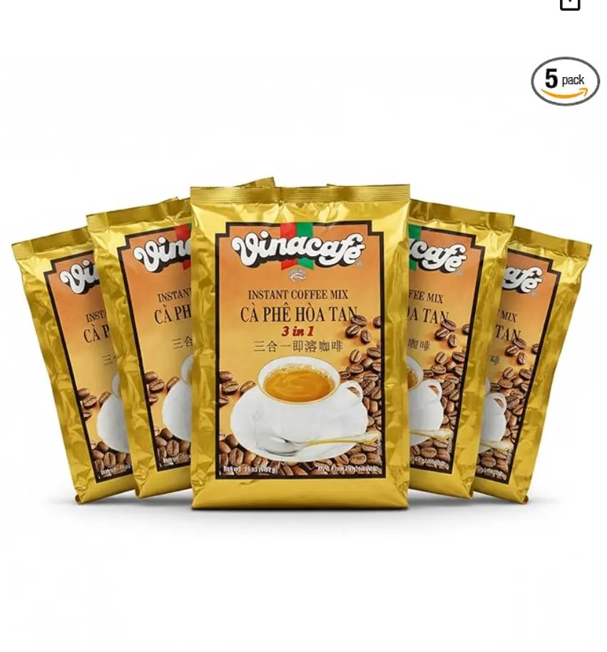 Vinacafe 3-in-1 Instant Coffee Packets ☕ | Authentic Vietnamese Medium Roast 🌏 | Sweet & Balanced Single-Serve Sachets (20 Count Bag) Omura Products