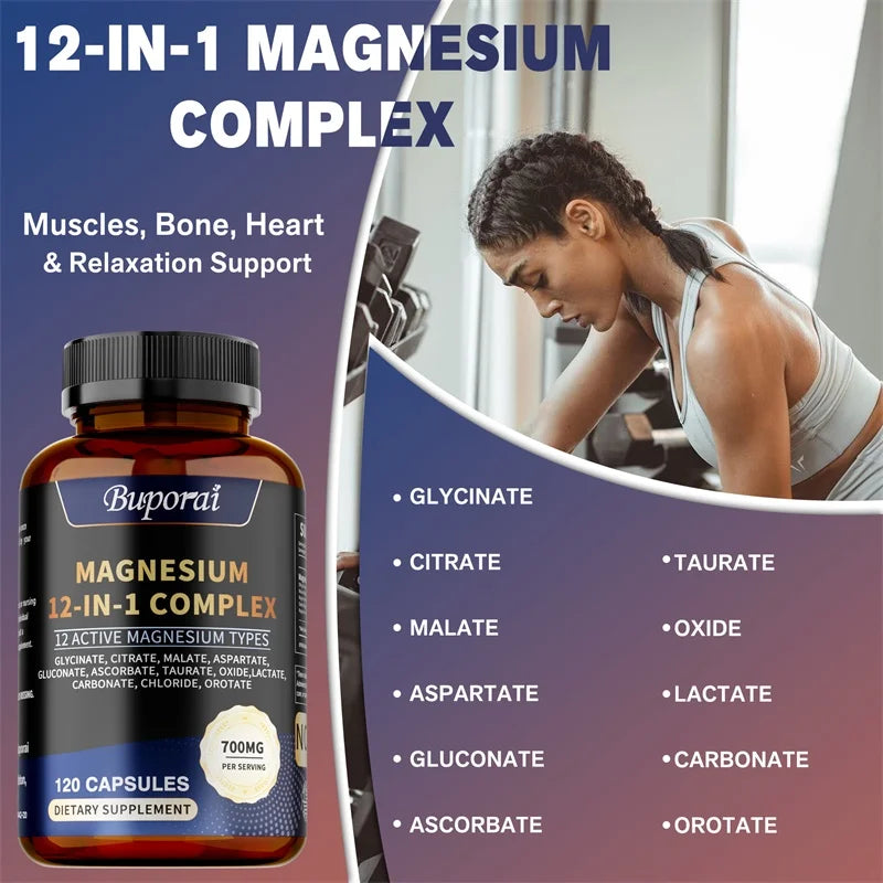 Magnesium Complex Capsules – Highly Absorbable Magnesium Blend for Bone, Muscle & Relaxation Support