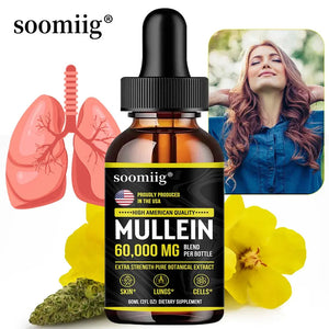 🌿Organic Mullein Leaf Drops – Lung Cleanse, Immune Support & Respiratory Wellness | 2 fl oz Herbal Tincture Omura Products
