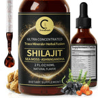 🌿 Shilajit Liquid Drops with Sea Moss, Ashwagandha, Maca & Moringa | Trace Minerals + Herbal Fusion | 60ML Natural Energy & Wellness Support Omura Products