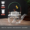 Small Glass Kettle Tea Set with Steaming Teapot and Electric Clay Stove Omura Products
